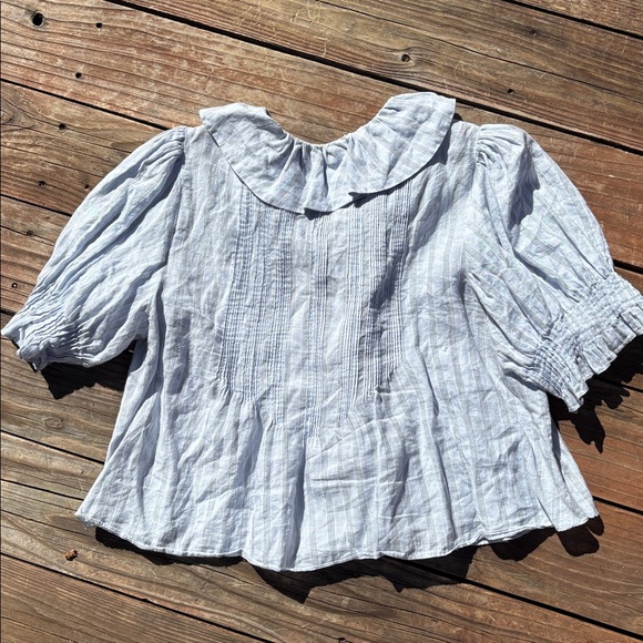 DOEN RUFFLE STRIPE TOP - M/L - Picture 6 of 7